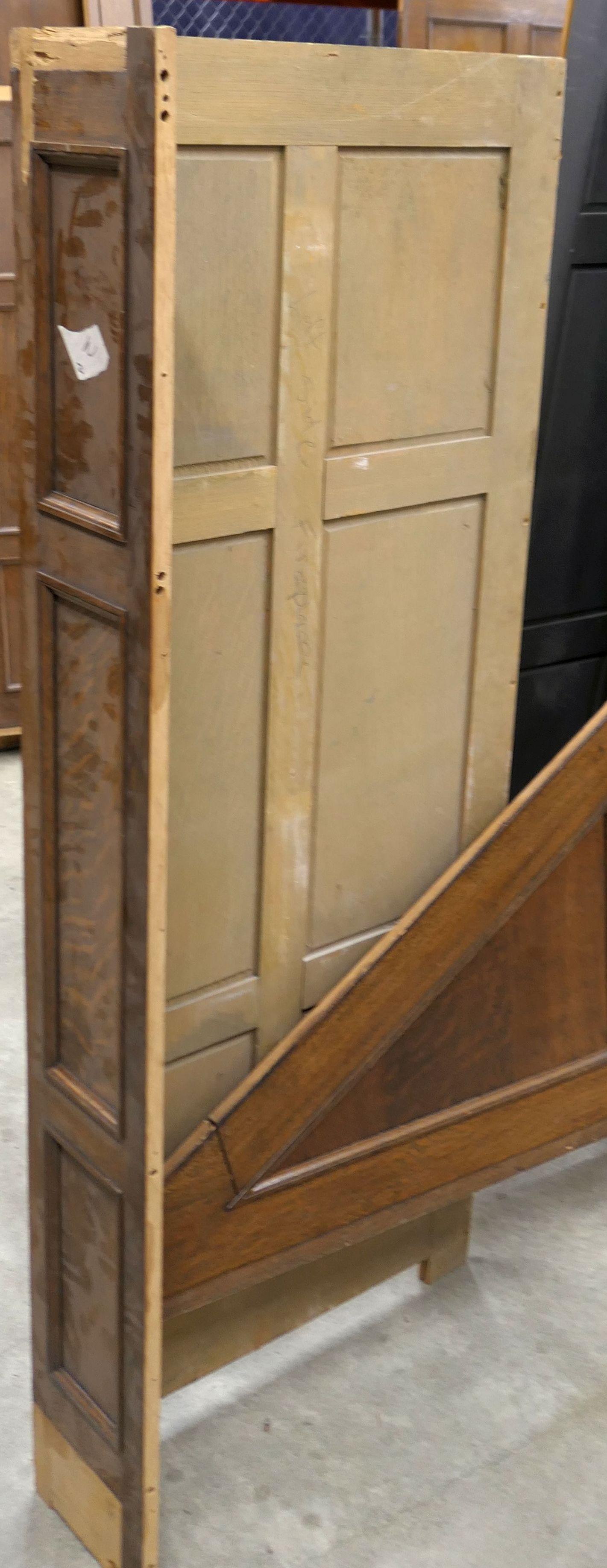 LOT 10: Antique Oak Wall Paneling: 3 pieces (2 flat, 1 w/ corner).