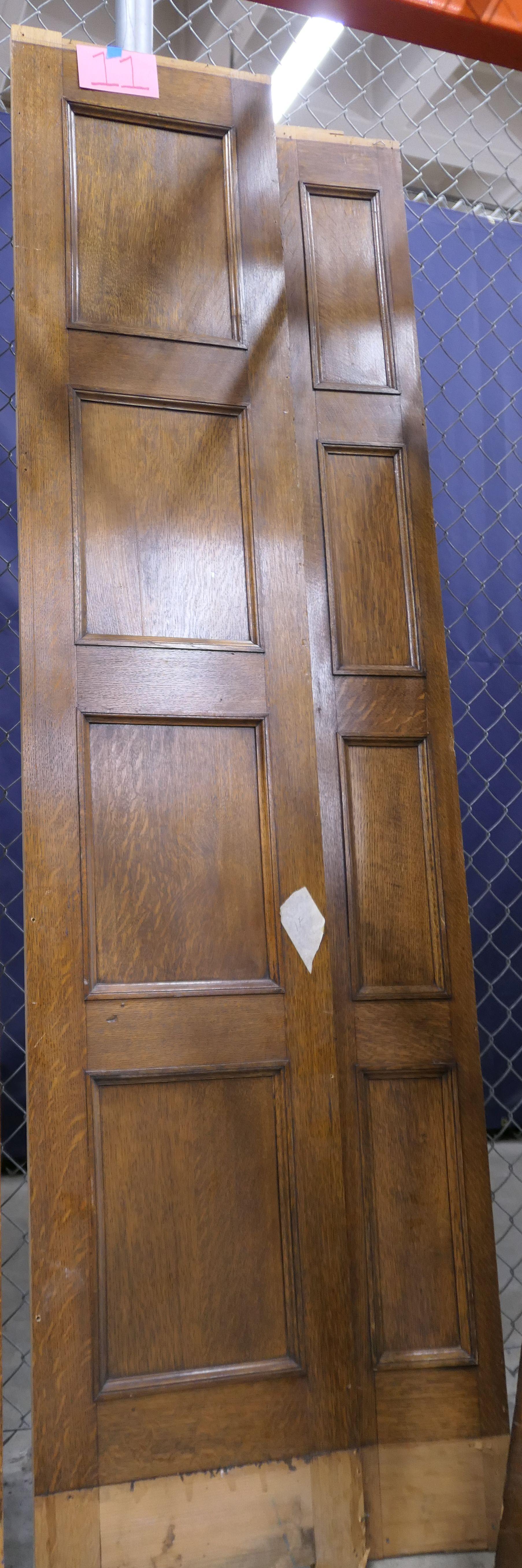 LOT 11: Antique Oak Wall Paneling: 5 pieces.