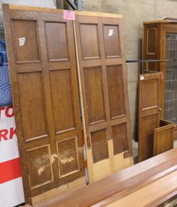 LOT 20: Antique Oak Wooden Panels, 2 flat & 2 hinged.