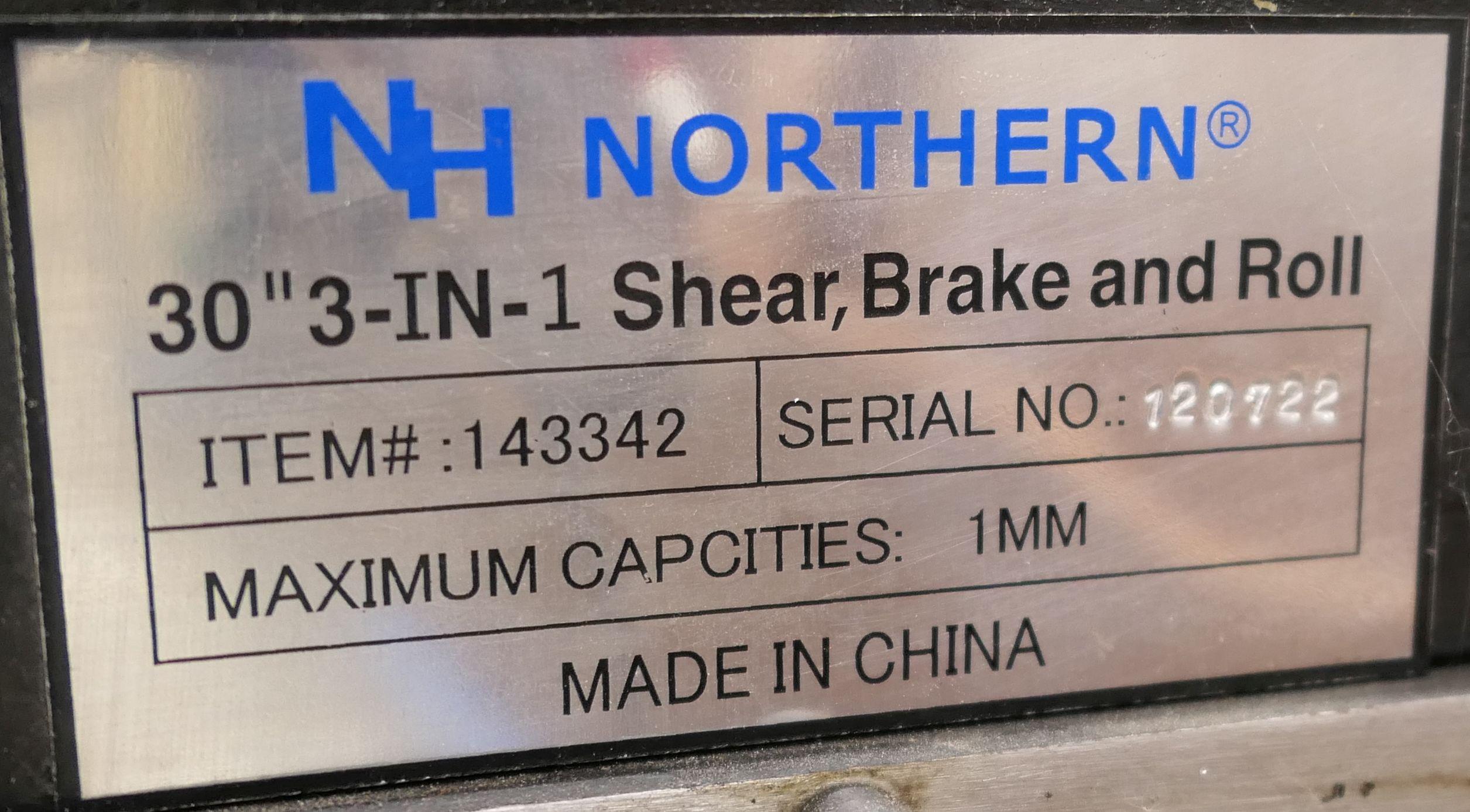 Sheet Metal Shear/Brake: Northern 143342 30" on Stand, Item on 2 Dollies