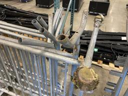 Barricades: Galvanized Steel, 8' & 6' Lengths. 14 Items on 2 Carts.