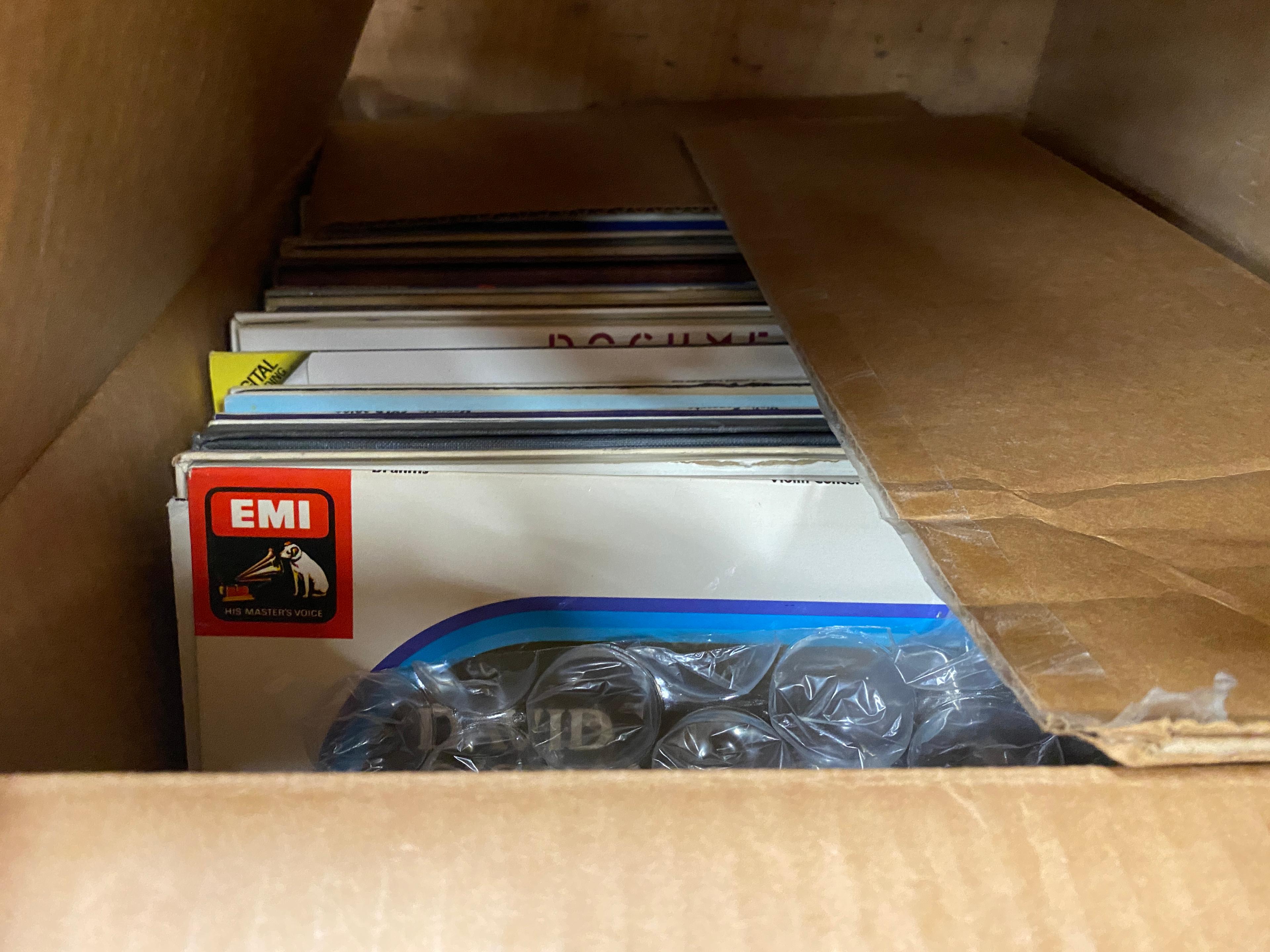 Music: Classical Vinyl Records, 40 Boxes, 1500 Albums Estimated, on 5 Carts