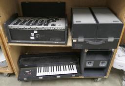 Misc. A/V Equipment Group C, 8 Items on Cart