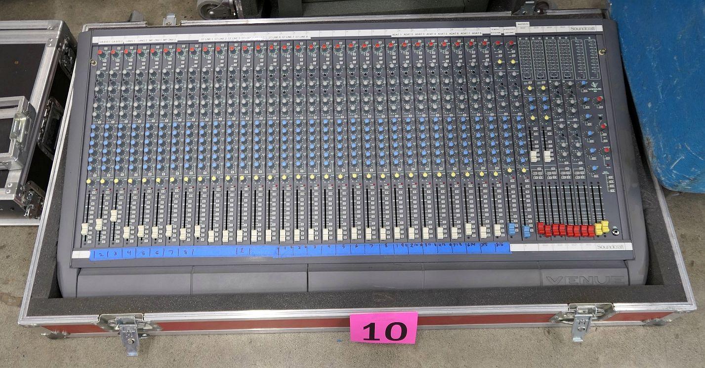 Audio Equipment: 15 Items in 2 Bins & on 3 Dollies
