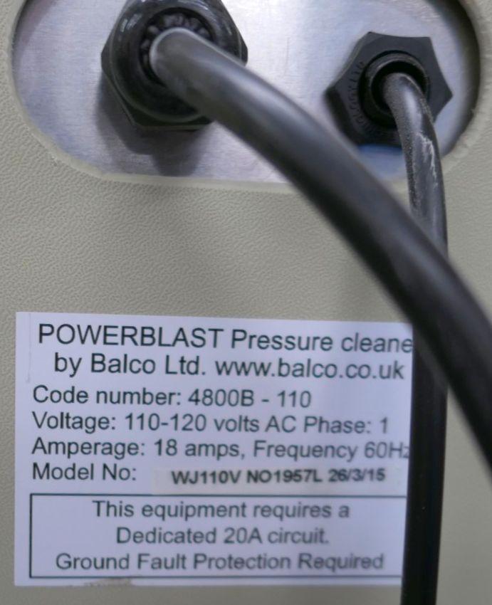 Water Cleaner Cabinet: Balco Power Blast 4800-B, Item on Dolly