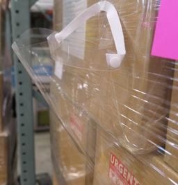 Face Shields: Generic/Unknown Brand/Unmarked - Items on 3 Pallets