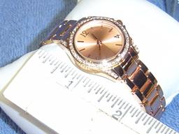 LADIES COPPER TONE FASHION WATCH 'CUST CHNGD MIND'