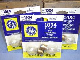 6 BOXES NO. 1034 AUTO BULBS BOXES ARE ROUGH