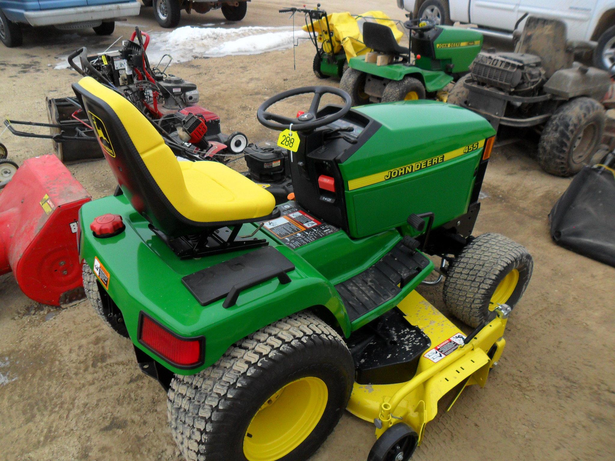 John Deere 455 lawnmower, 900 Hours, 60'' Mulch Deck, Reconditioned