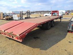 1999 West Wind 33ft flatbed Trailer, w/ramps& winch, 5th wheel