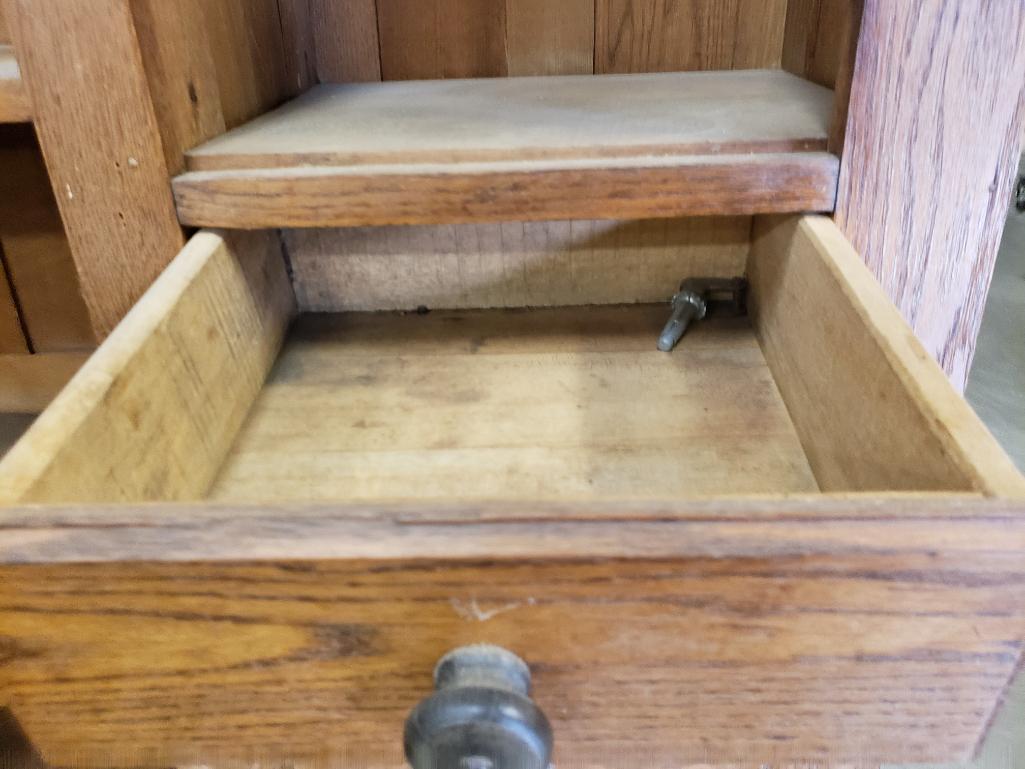 Antique oak bakers cupboard