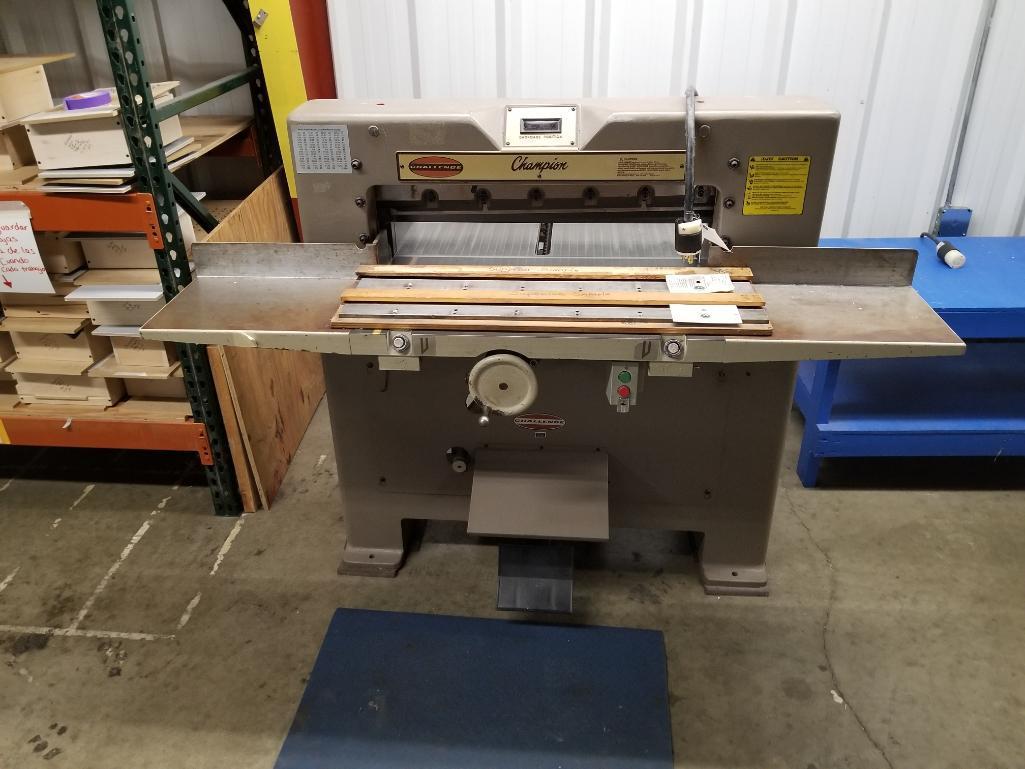 The Challenge Company paper cutter. Model MC. Size 305. Serial number 10926. Includes extra blades.