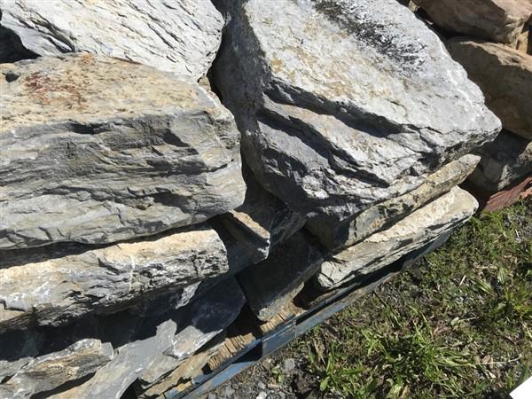 Skid of limestone stones