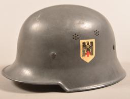 Nazi Civil Defense Red Cross Helmet