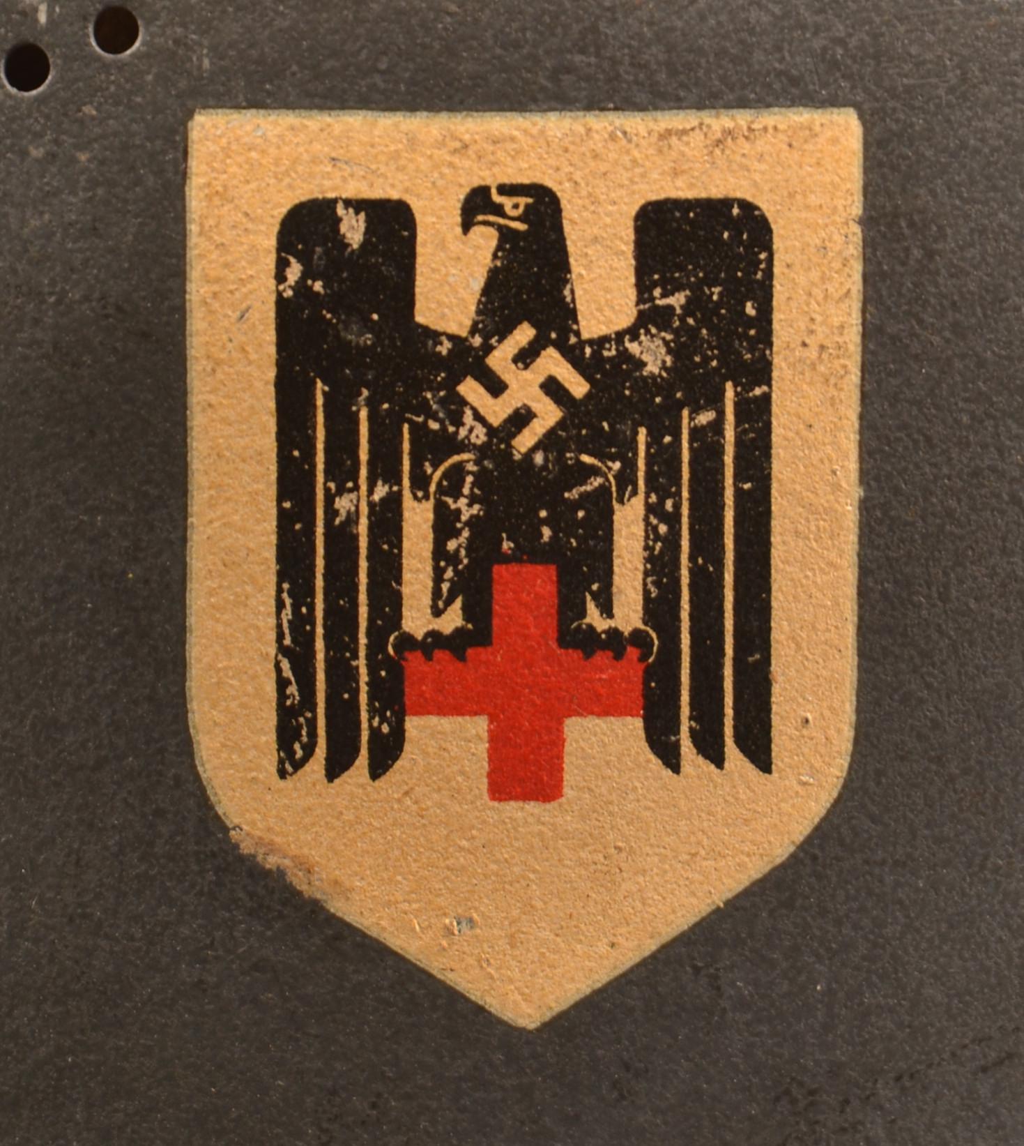 Nazi Civil Defense Red Cross Helmet