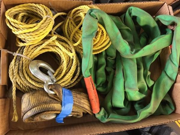Tray Lot-Tow Straps, Rope and Polyester Lift Strap
