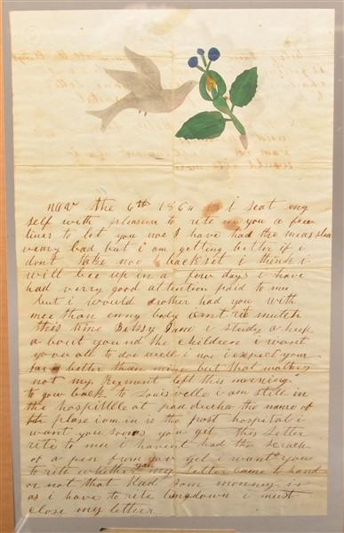 Framed Civil War Letter