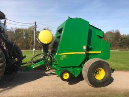like new ?15 JD 459 Silage Special round baler, edge to edge net/twine, wide pickup, applicator,