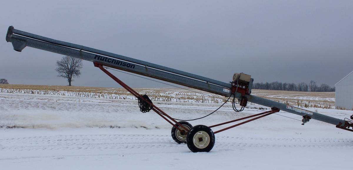 Hutchinson 8”x33’ transport load-out auger w/elec.