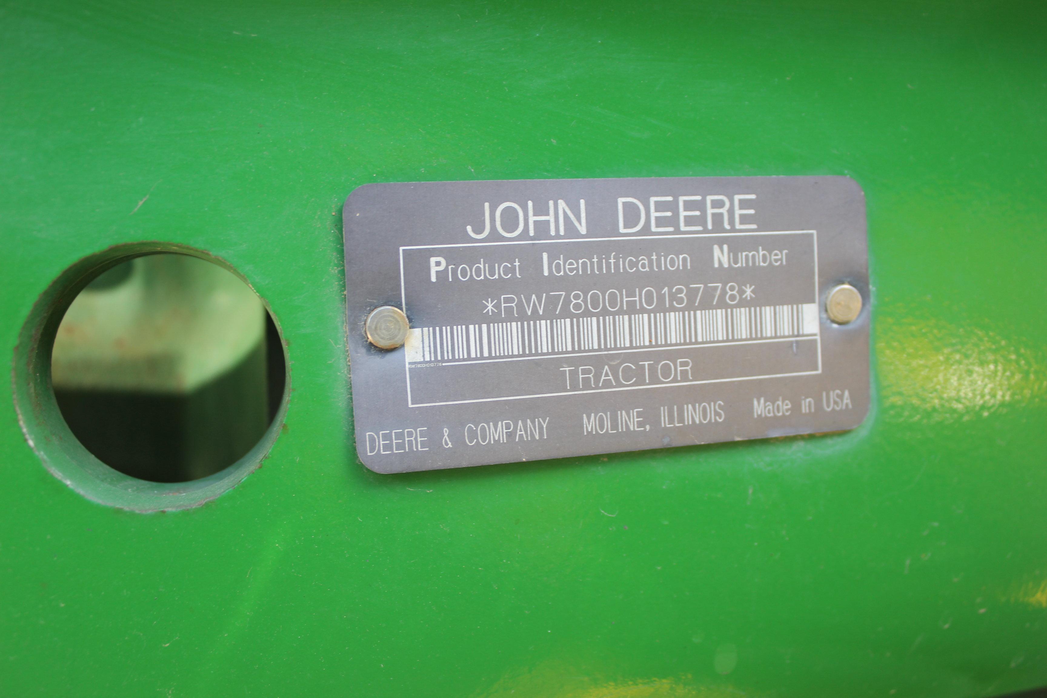 1995 John Deere 7800 Diesel 4 WD Tractor
