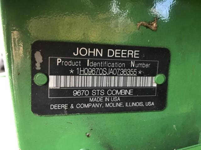 sharp John Deere 9670 STS Combine