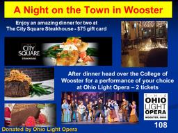 2 Opera Tickets with a $75.00 gift card to City Square Steakhouse