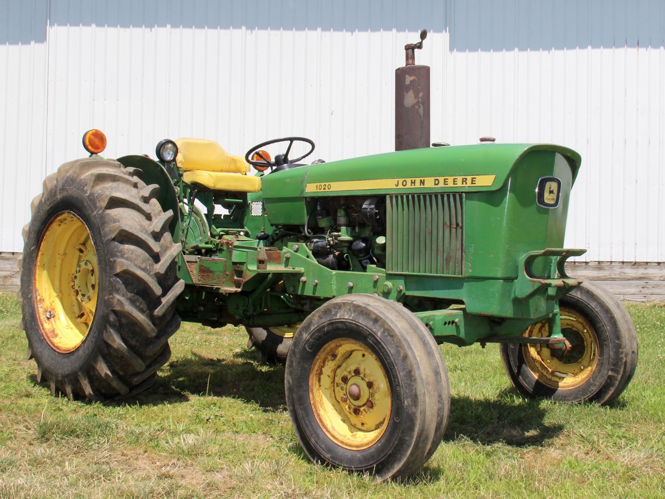 1971 JD 1020 2 WD gas open station tractor 12,592 hrs.