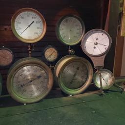 Early Oil Field Oil & Steam Pressure Gauge Display