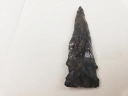 Archaic shallow-notch point, 4" Coshocton flint