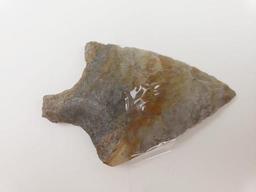 Ashtabula point, 3 1/2" colorful Coshocton flint