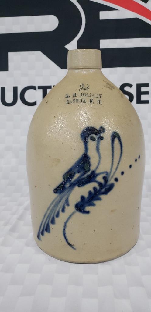 Decorated Stoneware Jug M.H.O' Grady