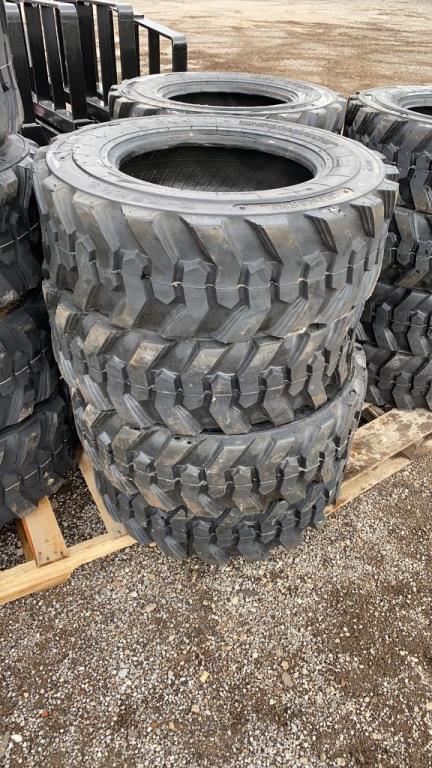 "ABSOLUTE" (4) New 10-16.5 Skid Steer Tires