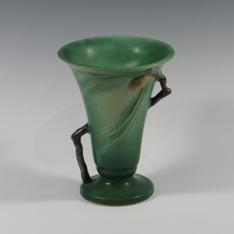 Roseville Green Pine Cone Vase - Mint