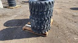 "ABSOLUTE" (4) New 12-16.5 Skid Steer Tires