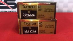 100rds Federal 40 S&W HST 180gr HP Ammo