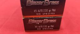 100rds CCI Blazer Brass 45ACP Ammo