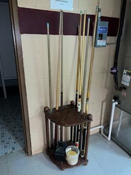 Pool stick rack and Pool Sticks