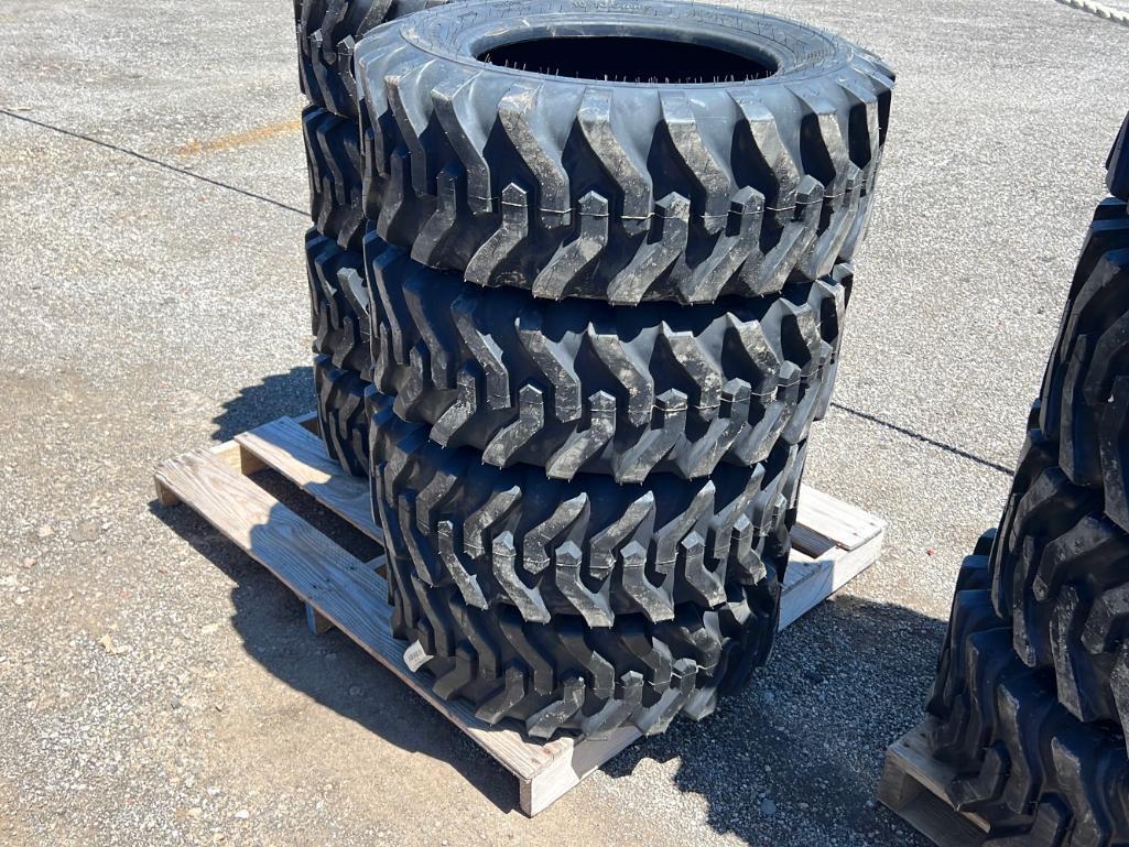 "ABSOLUTE" (4) New 10-16.5 Skid Steer Tires