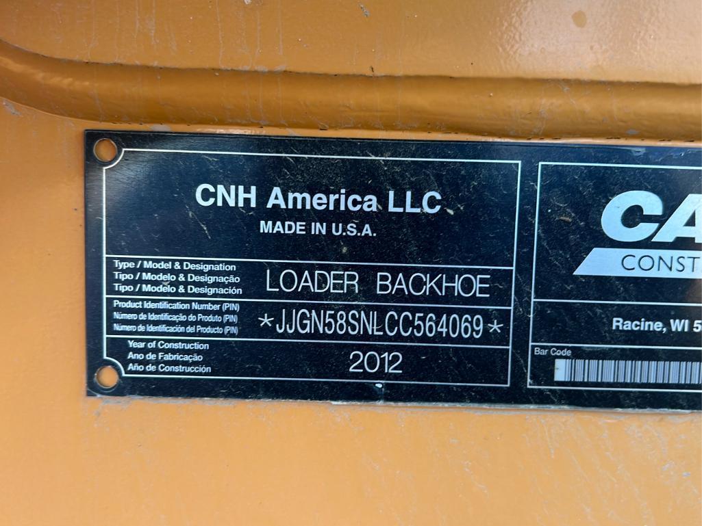2012 Case 580 Super N Loader Backhoe
