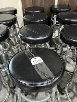 (4) Black Top Bar Stools