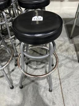 (5) Black Top Bar Stools