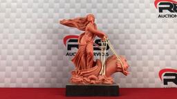 11" Pink A. Santini Venus Goddess Riding Dolphins Sculpture