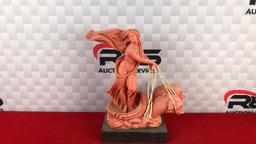 11" Pink A. Santini Venus Goddess Riding Dolphins Sculpture