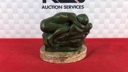 5" A Rodin Bronze Woman on Rock Statue