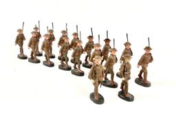 (17) 4.5" Elastolin Pre WWII Composition Hand Painted Soldiers