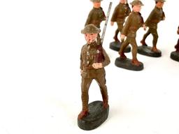 (17) 4.5" Elastolin Pre WWII Composition Hand Painted Soldiers