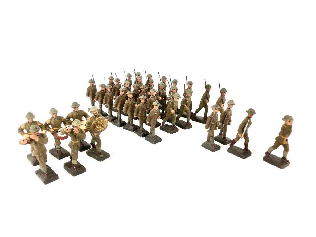 (37) 2.5" Lineol Pre WWII Composition Hand Painted Soldiers