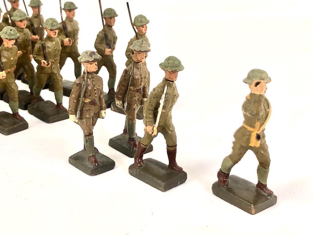 (37) 2.5" Lineol Pre WWII Composition Hand Painted Soldiers