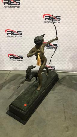 32" A. BCURAINE Bronze Archer Statue