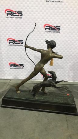 32" A. BCURAINE Bronze Archer Statue